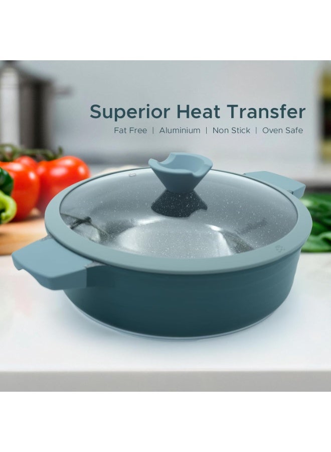 HausRoland Haus Roland 14Pcs Green Granite Nonstick Cookware Set with Lids Die-Cast Aluminum Induction & Oven Safe PFOA/PTFE-Free Kitchen Utensil Durable Scratch-safe Pots & Pans for Cooking - Image 5